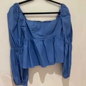 Reformation blue long sleeve top